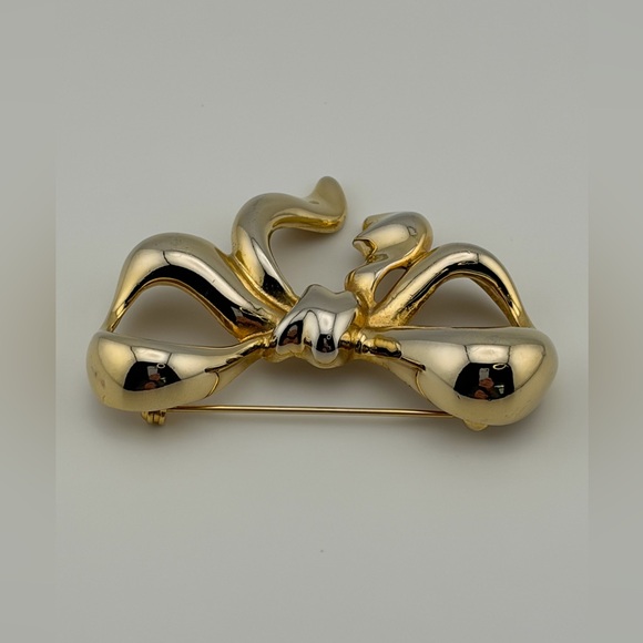 Givenchy Gold Plated Bow Brooch 80’s Runway - Picture 8 of 10